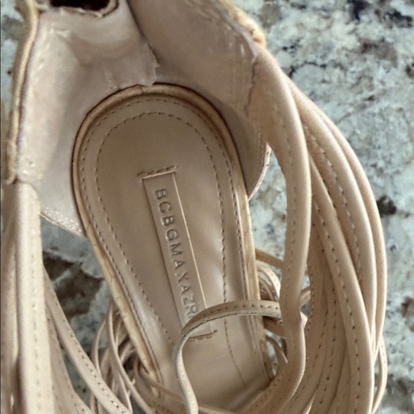 BCBG Beige Strappy Heels - Picture 2 of 4